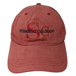 Steamboat Colorado Slideback Baseball Cap Red OS Adjustable The Shirt Company